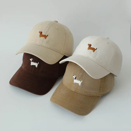 Dachshund embroidery baseball cap detail