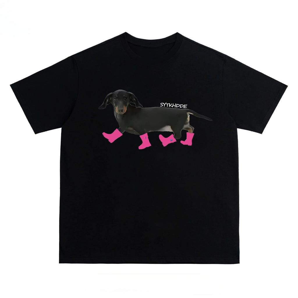 Dachshund Graphic Print T-Shirt