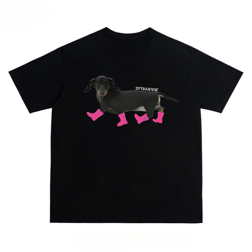 Dachshund Graphic Print T-Shirt