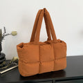 Quilted Plaid Tote Handbag
